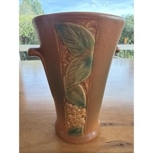 Weller Velva 1928-1933 Vintage Art Deco Pottery Brown Ceramic Vase